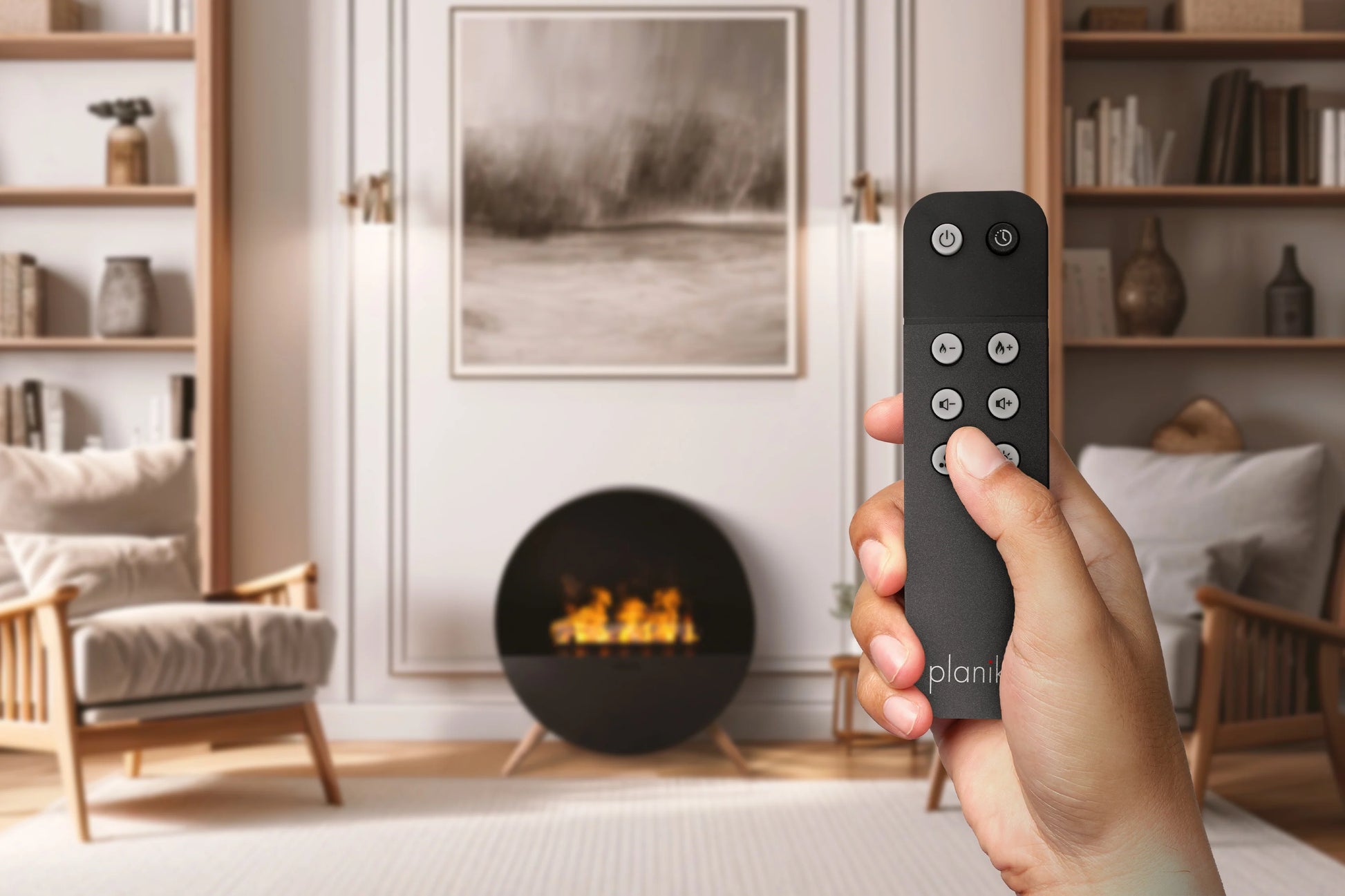 Planika Misty – EL-peis med vanndamp med LED-flammer