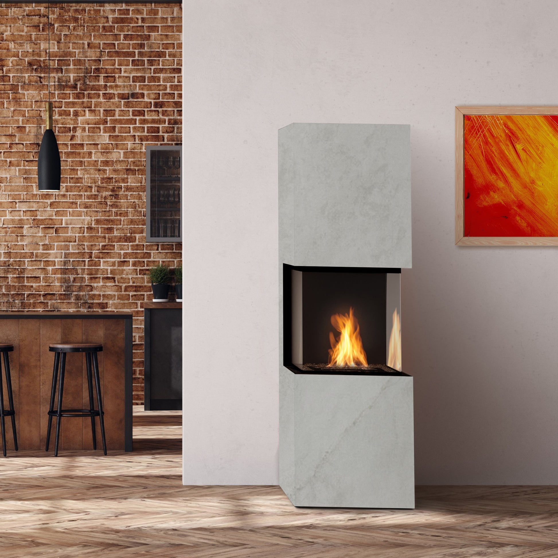 Planika Rock Fireplace – Frittstående bioetanolpeis