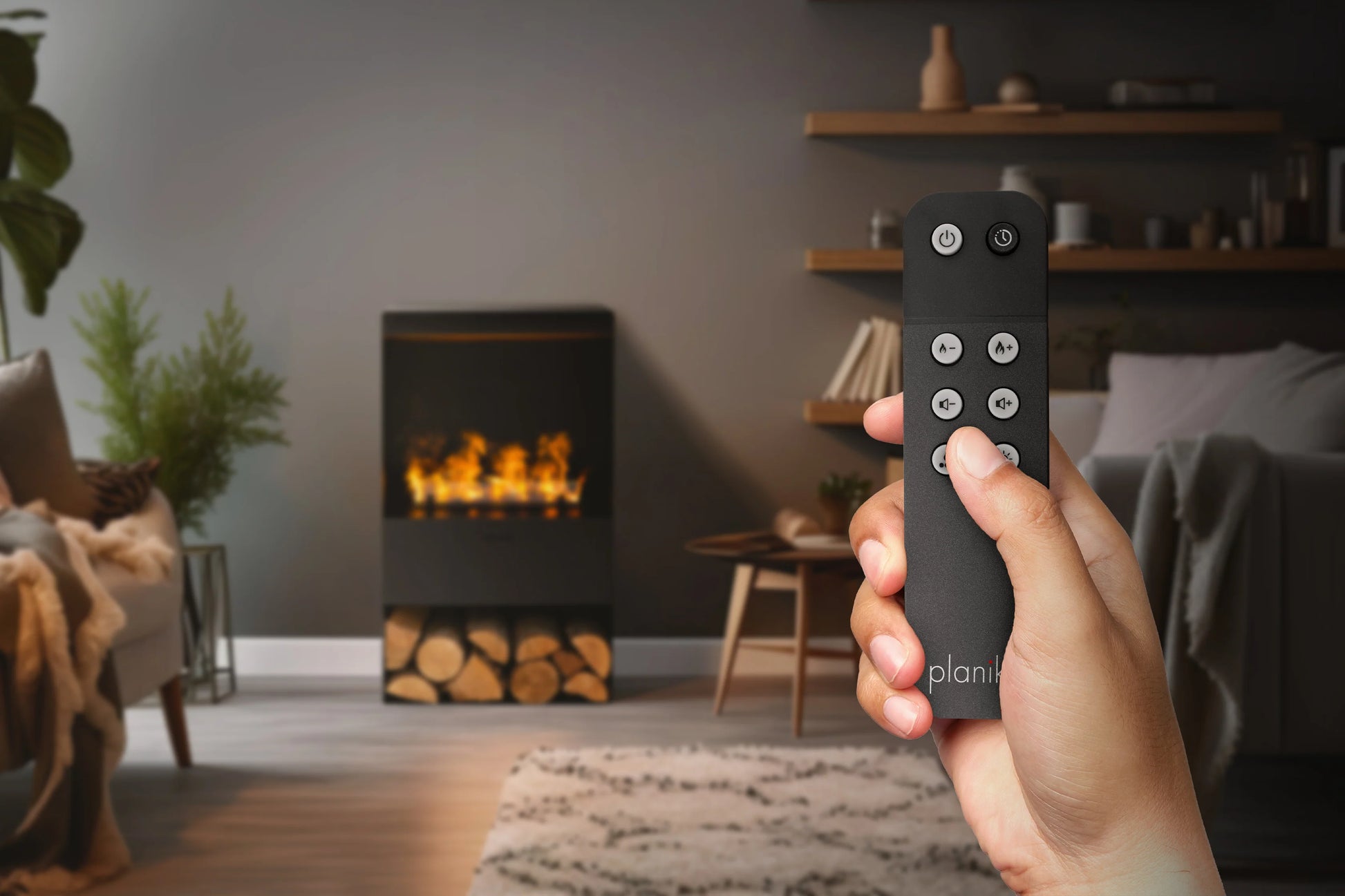 Planika Steamy – EL-peis med vanndamp med LED-flammer